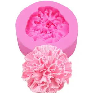 HY Cetakan Bunga 3D Cetakan Bunga Anyelir Peony untuk Dekorasi Kue Fondant Sabun Lilin
