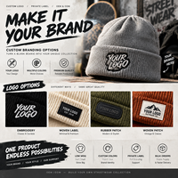 Vintage rib gebreide beanie met boord, wintermuts, streetwear, jaren 90, unisex, gebreide mutsen, blanco, direct leverbaar, pet