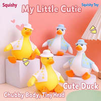 Jouet Squishy Canard Anti-Stress à Habiller, 4 Couleurs, Vêtements Floraux Amovibles, Chapeau, Canard en Caoutchouc Fidget pour Enfants et Adultes, Cadeaux