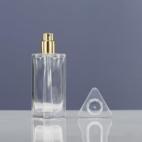 Flacon de parfum en verre transparent triangulaire élégant de 30 ml et 40 ml, échantillon gratuit, beau flacon vide, vaporisateur élégant, impression d'écran