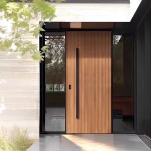 Puertas <span class=keywords><strong>de</strong></span> Entrada Interiores Modernas, Puerta <span class=keywords><strong>de</strong></span> Seguridad <span class=keywords><strong>de</strong></span> <span class=keywords><strong>Aluminio</strong></span> Fundido con Acabado <span class=keywords><strong>de</strong></span> Grano <span class=keywords><strong>de</strong></span> Madera, Impermeable, Resistente al Fuego, Clase A, para Villas, Casas Rurales <span class=keywords><strong>y</strong></span> Autobconstrucción - Product Image 3