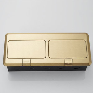 Boîtier de <span class=keywords><strong>prise</strong></span> de sol escamotable doré brossé en acier inoxydable, double <span class=keywords><strong>prise</strong></span> britannique, USB-C à charge rapide, étanche IP44, électrique - Product Image 4