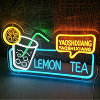 Enseigne néon LED personnalisée pour eau citronnée, publicité pour bar à jus, café, décoration, signalétique de boissons aux fruits, étanche IP65, lumière 3D à intensité variable