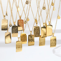 Collier pendentif classique avec carte de tarot des 12 signes du zodiaque, plaqué or 18 carats, acier inoxydable, étanche, anti-ternissement, cadeau pour femme, bijoux