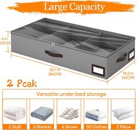 Boîte de rangement sous le lit, capacité 20-35L, cloisons réglables, design en carton ultra-fin, pliable pour le rangement de la literie et des vêtements