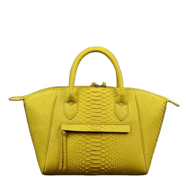 Ultima estate colori vivaci borse pelle di serpente borse con cinturino lungo marche borse borsa in pelle Logo personalizzato giallo moda 1 pz