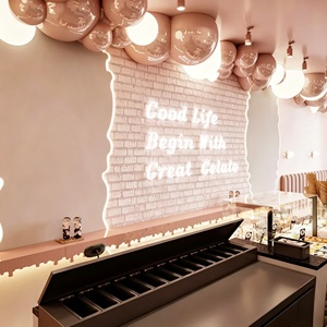 Diseño Interior de Heladería y Cafetería, Servicio Integral de Renovación de Tiendas de Postres Comerciales Personalizadas, Decoración Moderna para Tiendas de Dulces - Product Image 4