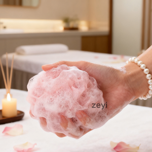 Custom Logo 4 Pack Loofah Bath Sponge Set Natural Exfoliating Body Scrubber for Men Women Shower <strong>Bathing</strong> Essential <strong>Pink</strong> - Product Image 2