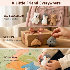 JELLY-CATTS Estilo <span class=keywords><strong>Barcelona</strong></span> Oso Cachorro Colgante para Bolso Conejo Pingüino Westie Llavero de Peluche de Alta Calidad de Poliéster - Product Image 4