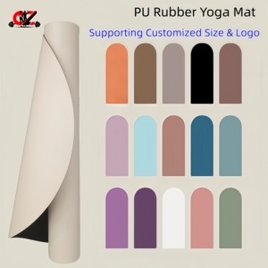 เสื่อโยคะพับได้ รูปทรงครึ่งวงกลม กันลื่น สีขาว เป็นมิตรกับสิ่งแวดล้อม พิมพ์ลาย ฟิตเนส รูปทรงโค้งวงรี วัสดุยาง PU ขายส่ง รับผลิตตามสั่ง - Product Image 2