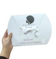 Boîte d'emballage en carton en forme d'oreiller noire personnalisée en gros avec surface brillante ou mate pour emballage en lot de perruques