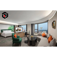 Meubles de chambre d'hôtel 5 étoiles de luxe moderne en bois de chêne massif de haute qualité, suite complète pour chambre d'hôtes, solution tout-en-un