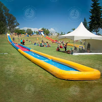 Usine En Gros De Haute Qualité Gonflable Pente Glisser La Ville Long Toboggan D'eau Énorme Gazon Gonflable Toboggan Pour Enfants Adultes