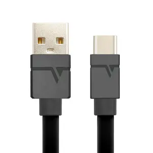 cantell high quality flat type c charger cable 1m tpe jacket usb type-c cable 3a fast charging for samsung