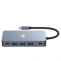 Hub USB C 9 en 1, adaptateur multiport USB C vers 4K60HZ, RJ45 Gigabit Ethernet + 3 ports USB 3.0 + lecteur de carte SD/TF, PD 100W pour ordinateurs portables