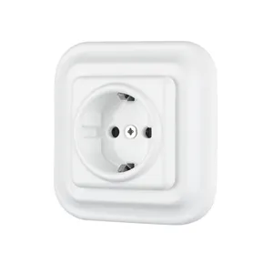 New Porcelain Square German Schuko Wall Socket for Flush-mounted with CE certified
