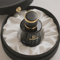 Flacon de Parfum en Verre Noir Mat Personnalisé 30ml 50ml 100ml avec Bouchon en Bois, Rond à Sertir, Vide, Bouteille de Parfum en Spray avec Boîte