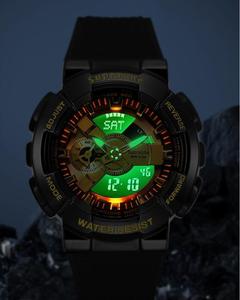 นาฬิกาข้อมือ Supraone <span class=keywords><strong>Gm110</strong></span> มัลติฟังก์ชั่น อนาล็อก-ดิจิตอล สปอร์ต ดีไซน์ทนทาน สายเรซิ่น ตัวเรือนเหล็ก สำหรับผู้ชาย - Product Image 6