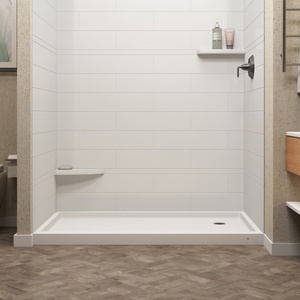 Base de <span class=keywords><strong>douche</strong></span> rectangulaire en acrylique blanc moderne antidérapante pour hôtel, avec installation facile et garantie de 5 ans - Product Image 2