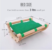 Hamac en bois et coton pour hamster, écureuil, dragon, chat, cochon d'Inde, cochon d'Inde néerlandais, chaud pour l'hiver, à pois