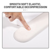 Tapis de clavier ergonomique en mousse à mémoire de forme en cuir blanc, couleur personnalisée, repose-poignet, base en gel pour ordinateur, bureau et maison