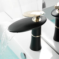 Robinets de salle de bain à poignée unique, noir, élégant, monotrou, lavabo, évier, mélangeur chaud et froid, robinets de salle de bain