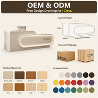Le design minimaliste du comptoir d'accueil blanc crème de luxe léger convient aux cliniques de beauté et aux magasins de détail OEM/ODM