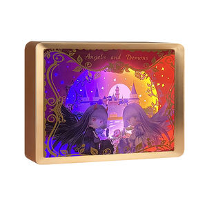 Lámpara de escultura de papel acrílico 3d para habitación de niños, diseño de moda Simple, luz nocturna, decoración para fiesta de boda, ángulo - Product Image 1