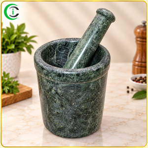 CCI Premium - Juego de Mortero y Pilón de Mármol de 8 Pulgadas con Mango a Juego para Cocina Casera y Restaurantes - Product Image 1