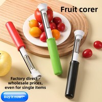 Handmatig uittrekbare roestvrijstalen fruit- en appel- & peerontpitter 2-in-1 multifunctionele schiller
