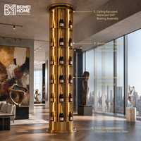 Présentoir à Bouteilles Rotatif Moderne Sculptural Doré Champagne pour Résidence Artistique