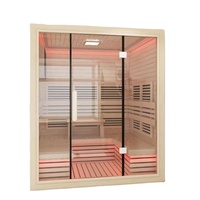 Sauna infrarouge sec moderne en bois massif avec panneau de commande informatique, pour intérieur, à vendre