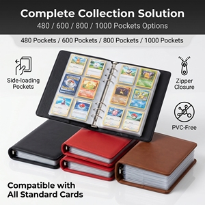 Classeurs Pokémon de haute qualité, classeurs de cartes DIY en plastique imperméables et écologiques à 6 pochettes pour cartes de collection TCG et cartes sportives - Product Image 4