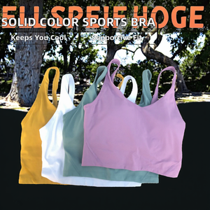 GC Women's Solid Color U-shaped Sexy Back Fitness Yoga Training <b>Tight</b> Sports Brassiere Breathable Running Medium Support - Product Image 2