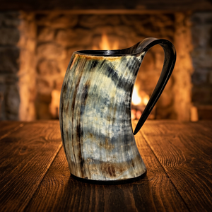 B.S INTERNATIONAL Chope à bière en corne de viking de style américain, artisanat en corne de bœuf, personnalisée, polie, écologique, réutilisable, légère - Product Image 1