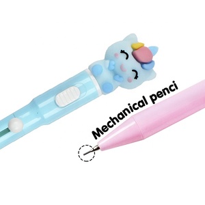 O & Q các loại trẻ em của nhựa 0.7mm Sáng Tạo dễ thương Unicorn thời trang phim hoạt hình kawaii bút chì cơ khí đẩy nút HB Bộ - Product Image 1