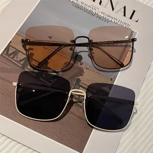 डीएल चश्मा महिलाओं डिजाइनर धूप का चश्मा लक्जरी आधा फ्रेम Rimless रंगों एकल लेंस धातु मंदिर थोक सूरज चश्मा lents 2023
