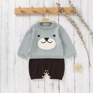 0 à 12 mois fille unisexe 2024 pas cher automne hiver garçon 100% coton fin tricot vêtements pour nouveau-né bébé - Product Image 1