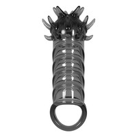 Anneau pénien et manchon de pénis en silicone noir, énorme et souple, pour stimulation clitoridienne et retard de l'éjaculation, jouets sexuels pour homme et couple