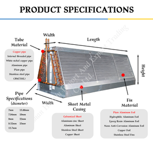 Condensador em Forma de V com Tubo de Cobre e Aletas de Alumínio, Trocador de Calor para HVAC, Chiller, Bomba de Calor e Refrigeração - Product Image 3