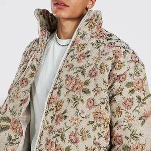 Veste matelassée réversible à fermeture éclair avec imprimé bandana noir personnalisé OEM, veste d'hiver chaude et épaisse - Product Image 3