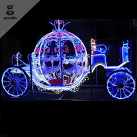 Lampu Motif Kereta Labu Cinderella 3D LED untuk Natal, Taman Luar Ruangan, Dekorasi Lanskap Pernikahan, IP65
