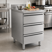 Armoire de rangement à 3 tiroirs de haute qualité, robuste, sur mesure, table de travail en acier inoxydable pour la restauration et la cuisine