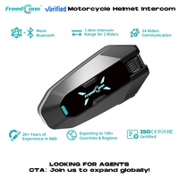 FreedConn FM10 5V 2.3A Hızlı Şarjlı 1950mAh Bataryalı 24 Sürücü Mesh Moto Kulaklık Motosiklet İnterkomu