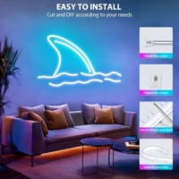 Kit de bande lumineuse LED néon RGB USB 5V avec télécommande, synchronisation musicale, bande lumineuse flexible et colorée pour la décoration d'Halloween et de Noël