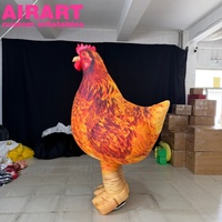 Costume gonflable de coq ambulant pour campagne publicitaire