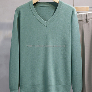 Suéter de Punto para Hombre, Estilo Urbano, Cuello en V, Manga Larga, para Otoño e Invierno - Product Image 2