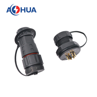 Plastique 7Pin Led éclairage panneau d'affichage monté prise étanche M20 mâle femelle câble connecteur IP68 AOHUA connecteur