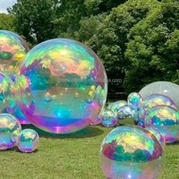 Ballon publicitaire gonflable géant de 50 cm en PVC brillant irisé, 40 pouces, impression UV, résistant au soleil et à l'eau, logo personnalisé