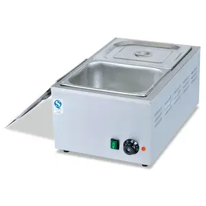 Komersial 220v listrik 2-tank Bain Marie makanan hangat Counter Top panas memegang peralatan